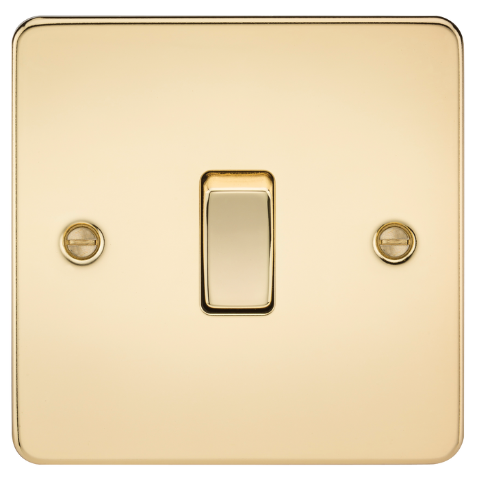 Knightsbridge FP1200PB Flat Plate 10AX 1G Intermediate Switch - Polished Brass - westbasedirect.com