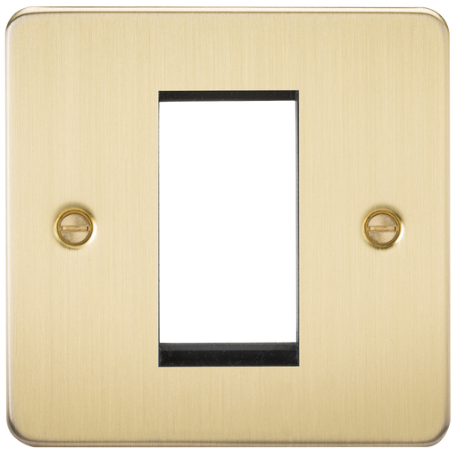 Knightsbridge FP1GBB Flat Plate 1G Modular Faceplate - Brushed Brass - westbasedirect.com