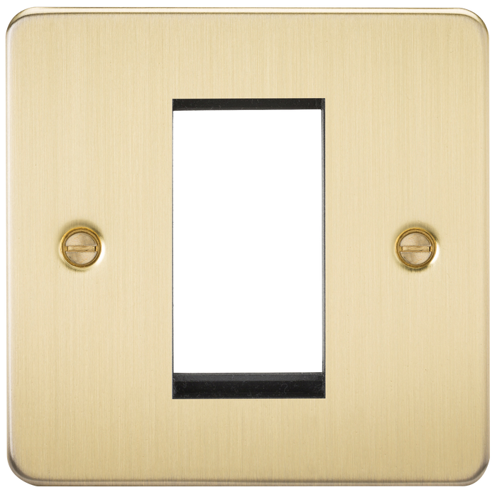 Knightsbridge FP1GBB Flat Plate 1G Modular Faceplate - Brushed Brass - westbasedirect.com