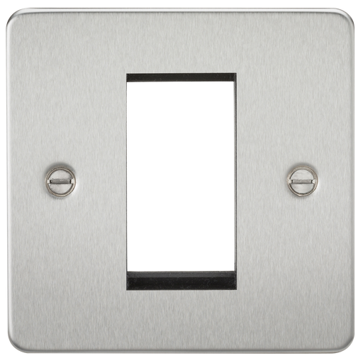 Knightsbridge FP1GBC Flat Plate 1G Modular Faceplate - Brushed Chrome - westbasedirect.com