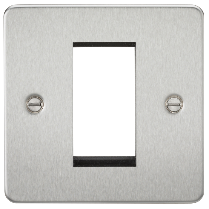 Knightsbridge FP1GBC Flat Plate 1G Modular Faceplate - Brushed Chrome - westbasedirect.com