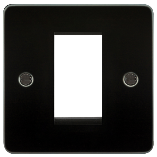 Knightsbridge FP1GGM Flat Plate 1G Modular Faceplate - Gunmetal - westbasedirect.com
