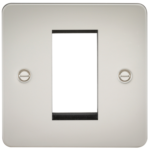Knightsbridge FP1GPL Flat Plate 1G Modular Faceplate - Pearl - westbasedirect.com