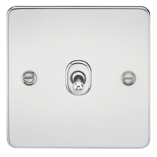 Knightsbridge FP1TOGPC Flat Plate 10AX 1G 2 Way Toggle Switch - Polished Chrome - westbasedirect.com