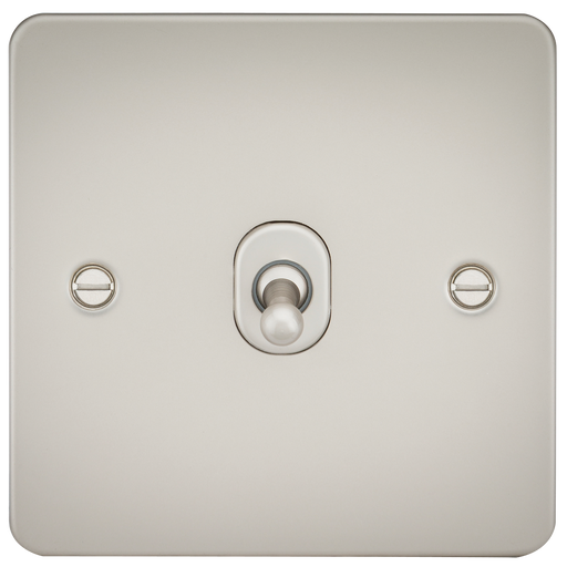 Knightsbridge FP1TOGPL Flat Plate 10AX 1G 2 Way Toggle Switch - Pearl - westbasedirect.com
