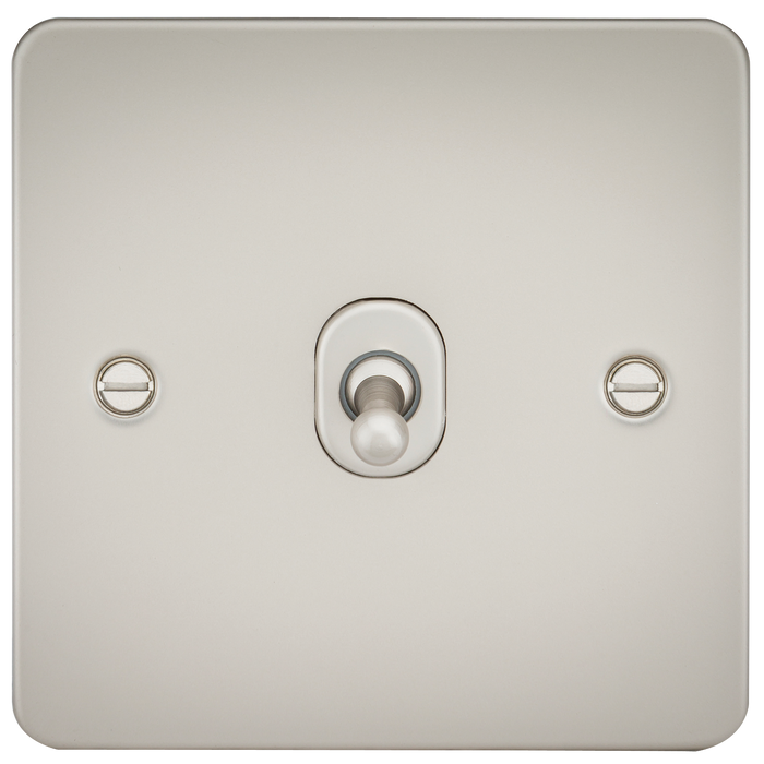 Knightsbridge FP1TOGPL Flat Plate 10AX 1G 2 Way Toggle Switch - Pearl - westbasedirect.com
