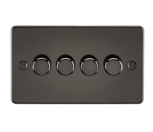 Knightsbridge FP2164GM Flat Plate 4G 2 Way Dimmer 60-400W - Gunmetal - westbasedirect.com