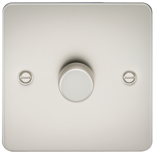 Knightsbridge FP2181PL Flat Plate 1G 2 Way 10-200W (5-150W LED) Trailing Edge Dimmer - Pearl - westbasedirect.com