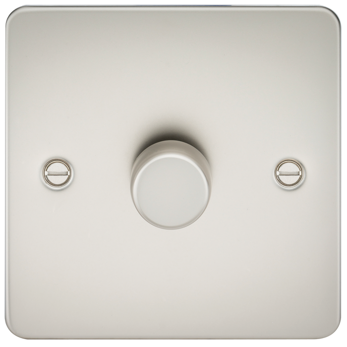 Knightsbridge FP2181PL Flat Plate 1G 2 Way 10-200W (5-150W LED) Trailing Edge Dimmer - Pearl - westbasedirect.com