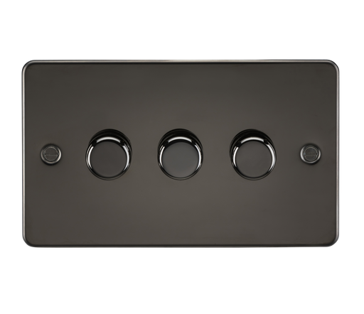 Knightsbridge FP2183GM Flat Plate 3G 2 Way 10-200W (5-150W LED) Trailing Edge Dimmer - Gunmetal - westbasedirect.com