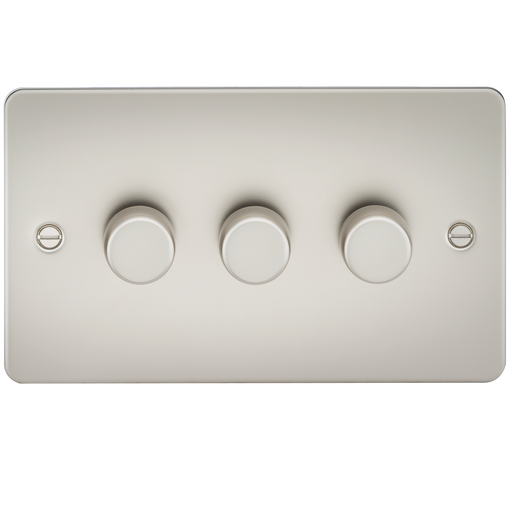 Knightsbridge FP2183PL Flat Plate 3G 2 Way 10-200W (5-150W LED) Trailing Edge Dimmer - Pearl - westbasedirect.com