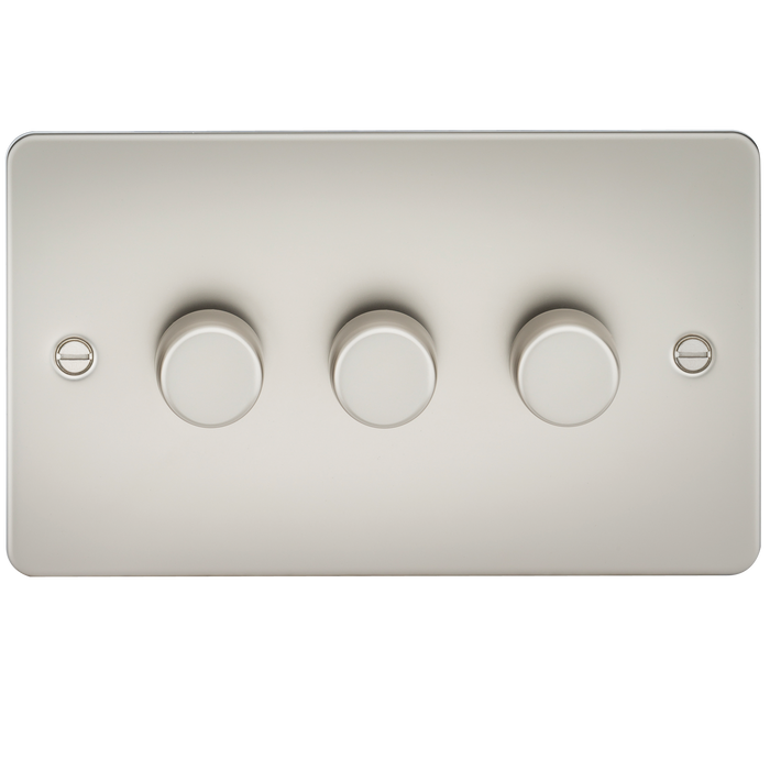 Knightsbridge FP2183PL Flat Plate 3G 2 Way 10-200W (5-150W LED) Trailing Edge Dimmer - Pearl - westbasedirect.com