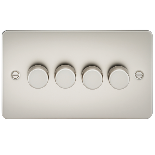 Knightsbridge FP2184PL Flat Plate 4G 2 Way 10-200W (5-150W LED) Trailing Edge Dimmer - Pearl - westbasedirect.com