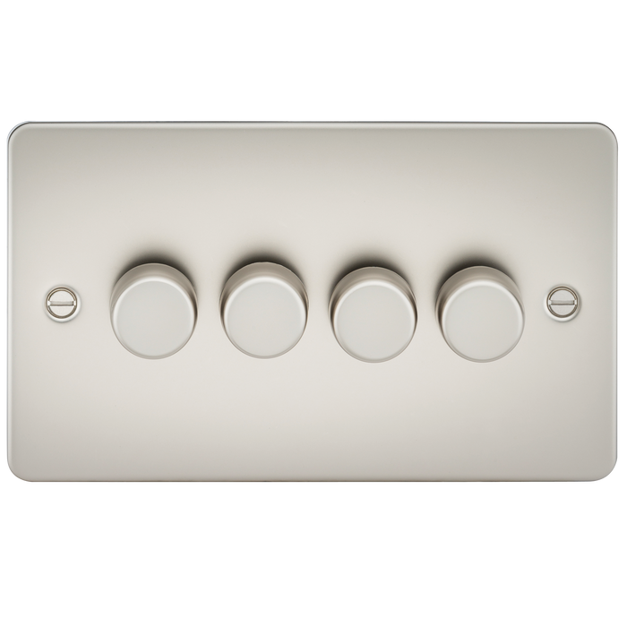 Knightsbridge FP2184PL Flat Plate 4G 2 Way 10-200W (5-150W LED) Trailing Edge Dimmer - Pearl - westbasedirect.com