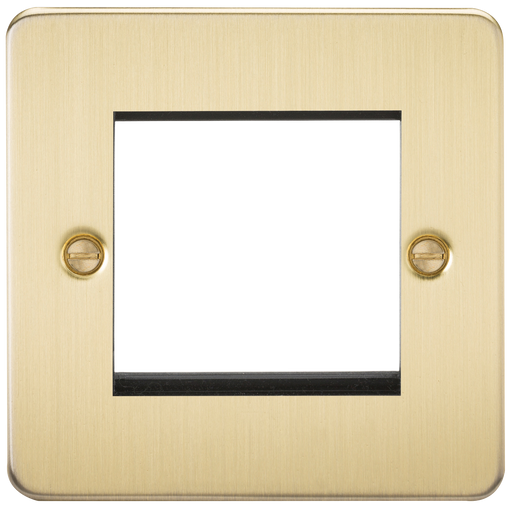 Knightsbridge FP2GBB Flat Plate 2G Modular Faceplate - Brushed Brass - westbasedirect.com