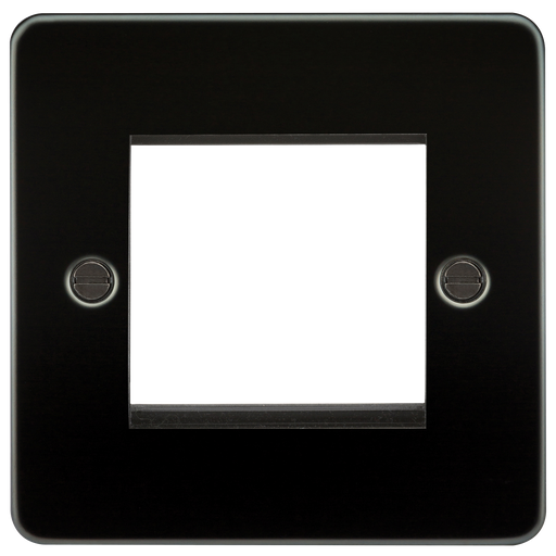 Knightsbridge FP2GGM Flat Plate 2G Modular Faceplate - Gunmetal - westbasedirect.com