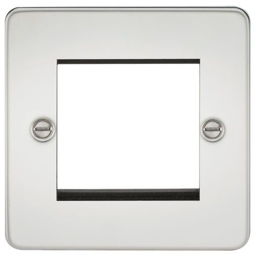 Knightsbridge FP2GPC Flat Plate 2G Modular Faceplate - Polished Chrome - westbasedirect.com