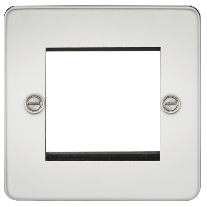 Knightsbridge FP2GPC Flat Plate 2G Modular Faceplate - Polished Chrome - westbasedirect.com