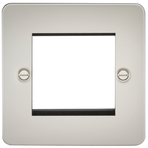 Knightsbridge FP2GPL Flat Plate 2G Modular Faceplate - Pearl - westbasedirect.com