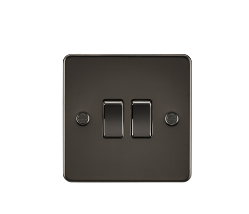 Knightsbridge FP3000GM Flat Plate 10AX 2G 2-Way Switch - Gunmetal - westbasedirect.com