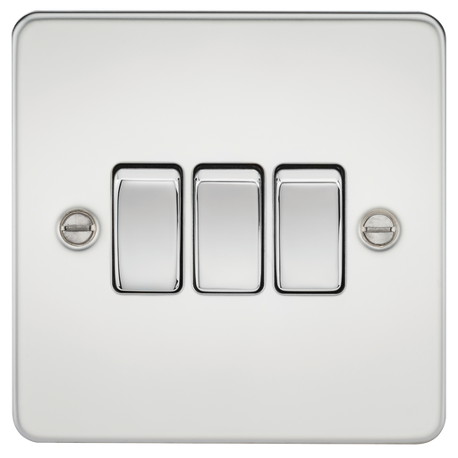 Knightsbridge FP4000PC Flat Plate 10AX 3G 2-Way Switch - Polished Chrome - westbasedirect.com