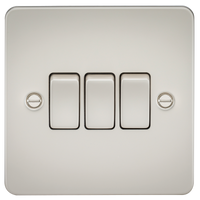 Knightsbridge FP4000PL Flat Plate 10AX 3G 2-Way Switch - Pearl