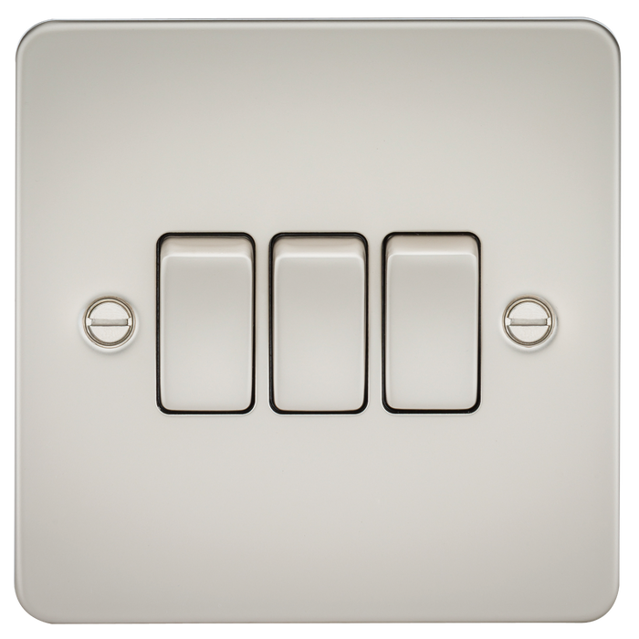Knightsbridge FP4000PL Flat Plate 10AX 3G 2-Way Switch - Pearl - westbasedirect.com