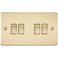 Knightsbridge FP4100BB Flat Plate 10AX 4G 2-Way Switch - Brushed Brass