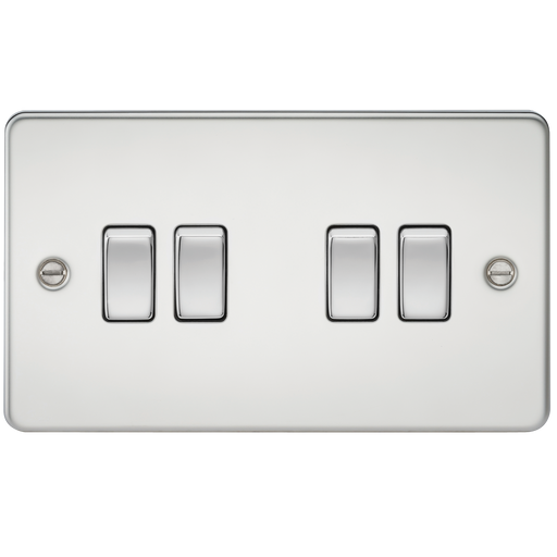 Knightsbridge FP4100PC Flat Plate 10AX 4G 2-Way Switch - Polished Chrome - westbasedirect.com