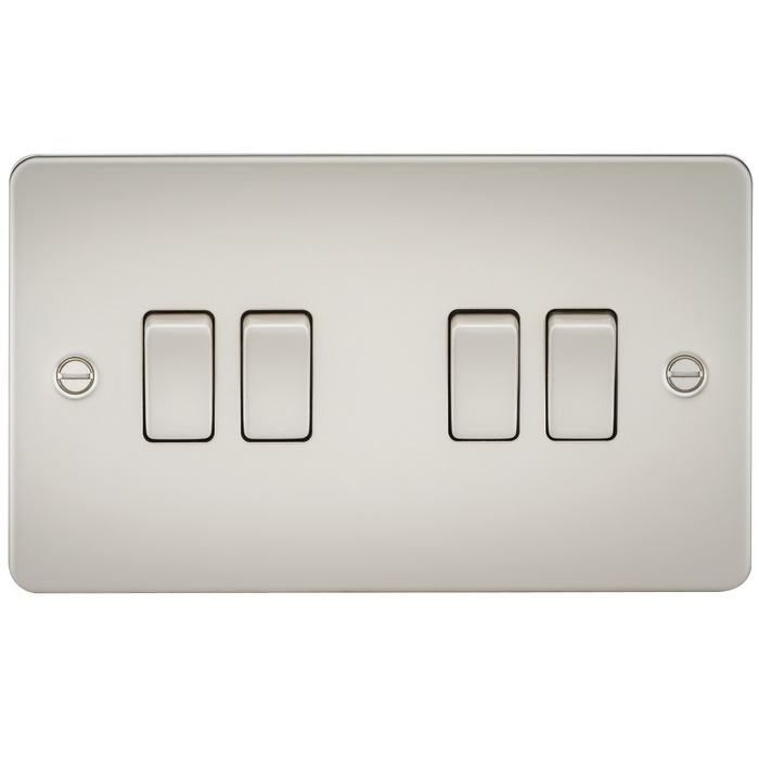 Knightsbridge FP4100PL Flat Plate 10AX 4G 2-Way Switch - Pearl - westbasedirect.com