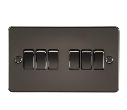 Knightsbridge FP4200GM Flat Plate 10AX 6G 2-Way Switch - Gunmetal - westbasedirect.com
