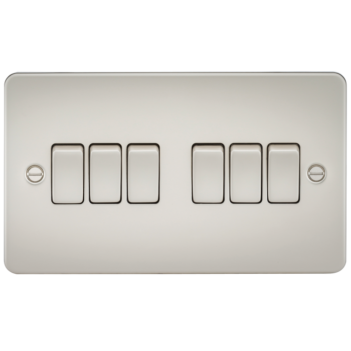 Knightsbridge FP4200PL Flat Plate 10AX 6G 2-Way Switch - Pearl - westbasedirect.com
