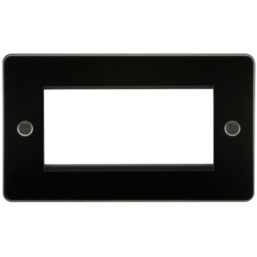 Knightsbridge FP4GGM Flat Plate 4G Modular Faceplate - Gunmetal - westbasedirect.com