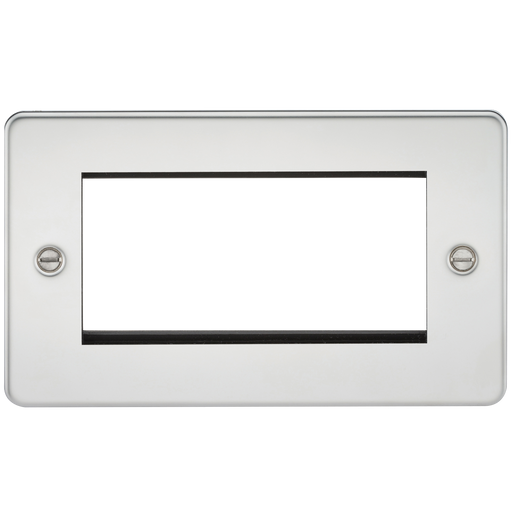 Knightsbridge FP4GPC Flat Plate 4G Modular Faceplate - Polished Chrome - westbasedirect.com