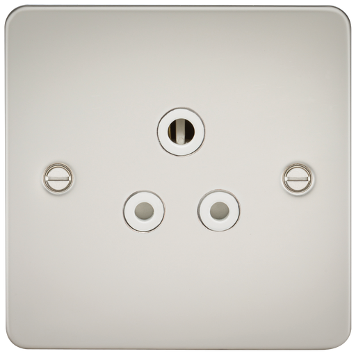 Knightsbridge FP5APLW Flat Plate 5A Unswitched Socket - Pearl + White Insert - westbasedirect.com