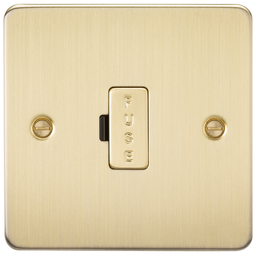 Knightsbridge FP6000BB Flat Plate 13A Fused Spur Unit - Brushed Brass - westbasedirect.com