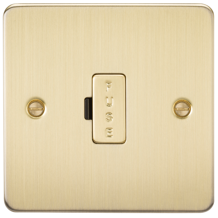 Knightsbridge FP6000BB Flat Plate 13A Fused Spur Unit - Brushed Brass - westbasedirect.com