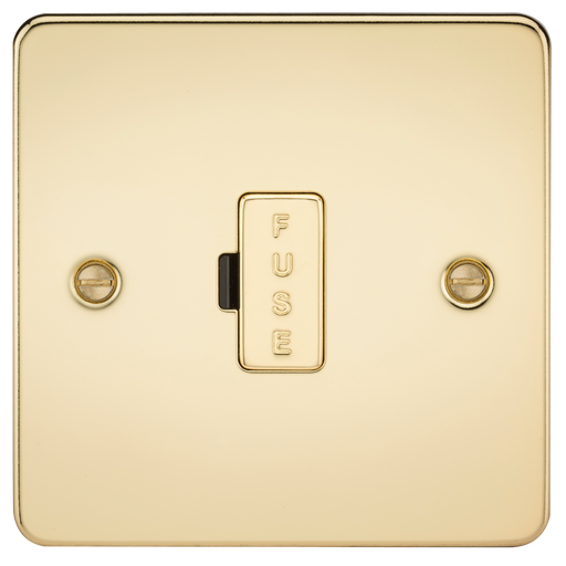 Knightsbridge FP6000PB Flat Plate 13A Fused Spur Unit - Polished Brass - westbasedirect.com