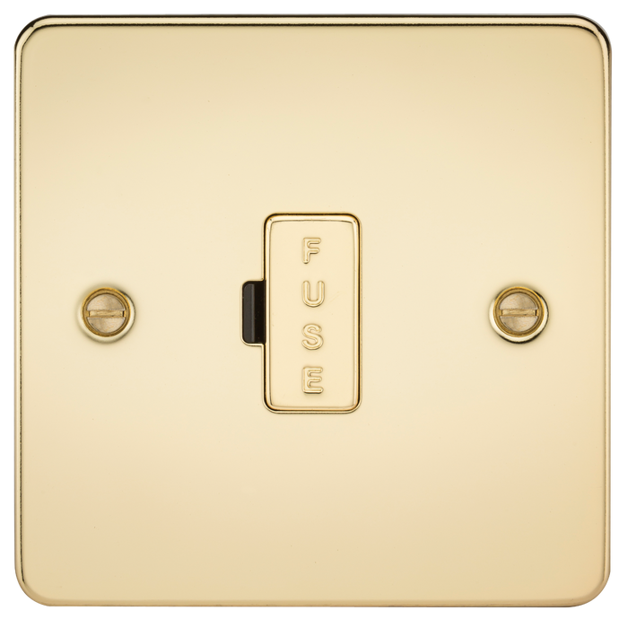 Knightsbridge FP6000PB Flat Plate 13A Fused Spur Unit - Polished Brass - westbasedirect.com