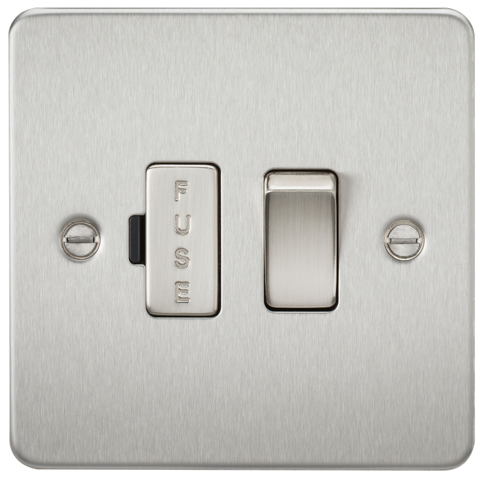 Knightsbridge FP6300BC Flat Plate 13A Switched Fused Spur Unit - Brushed Chrome - westbasedirect.com