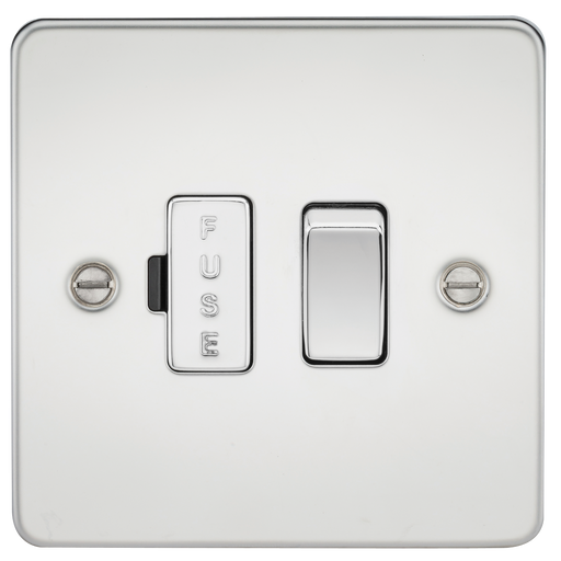Knightsbridge FP6300PC Flat Plate 13A Switched Fused Spur Unit - Polished Chrome - westbasedirect.com