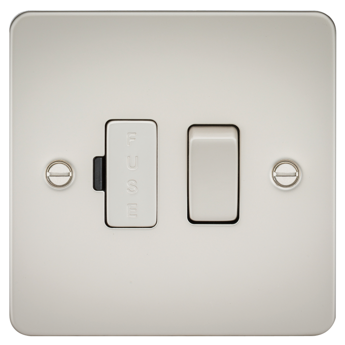 Knightsbridge FP6300PL Flat Plate 13A Switched Fused Spur Unit - Pearl - westbasedirect.com