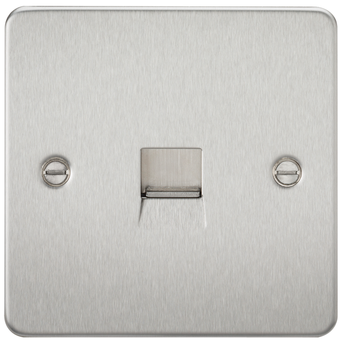 Knightsbridge FP7300BC Flat Plate Telephone Master Socket - Brushed Chrome - westbasedirect.com