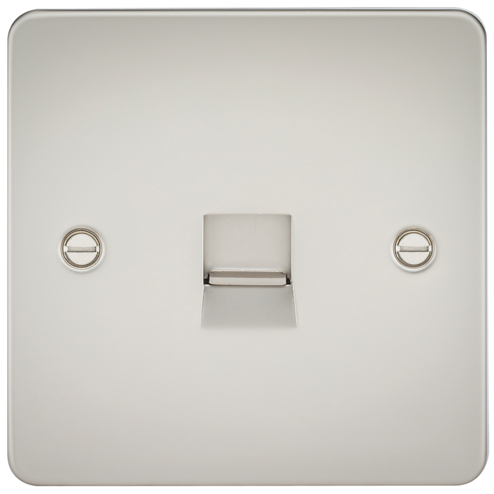 Knightsbridge FP7300PL Flat Plate Telephone Master Socket - Pearl - westbasedirect.com