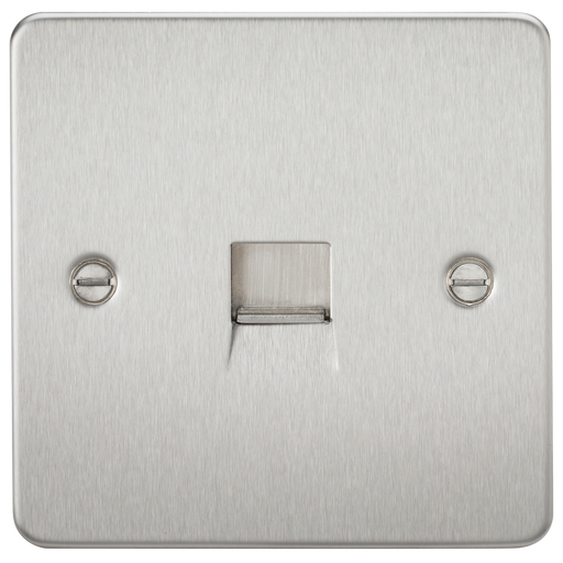 Knightsbridge FP7400BC Flat Plate Telephone Extension Socket - Brushed Chrome - westbasedirect.com