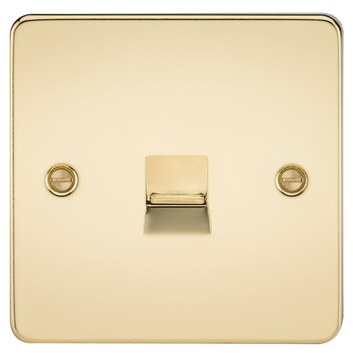 Knightsbridge FP7400PB Flat Plate Telephone Extension Socket - Polished Brass - westbasedirect.com