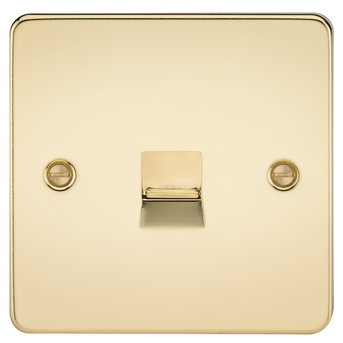 Knightsbridge FP7400PB Flat Plate Telephone Extension Socket - Polished Brass - westbasedirect.com