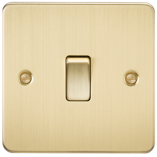 Knightsbridge FP8341BB Flat Plate 20A 1G DP Switch - Brushed Brass - westbasedirect.com