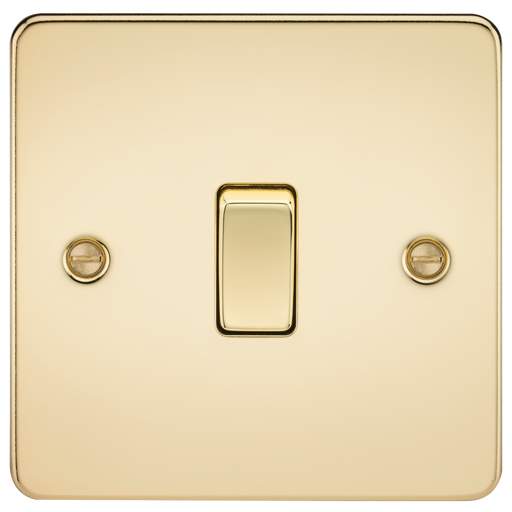 Knightsbridge FP8341PB Flat Plate 20A 1G DP Switch - Polished Brass - westbasedirect.com