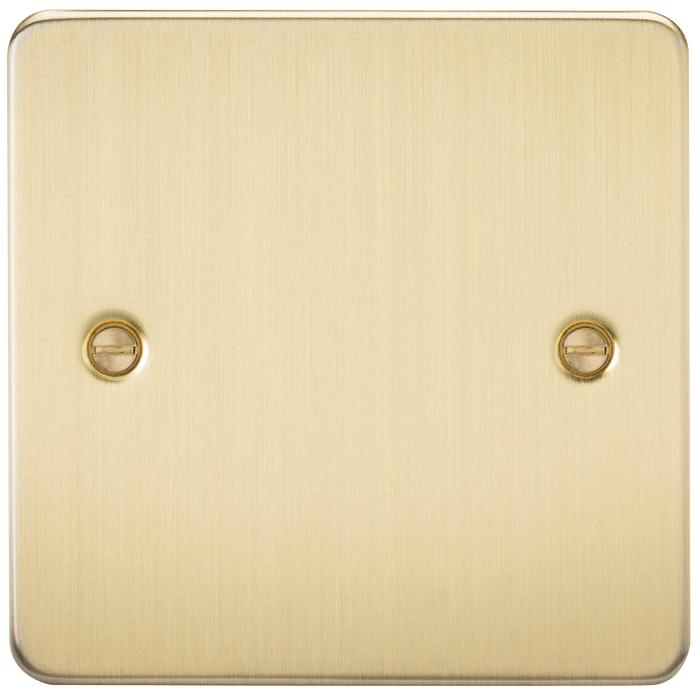 Knightsbridge FP8350BB Flat Plate 1G Blanking Plate - Brushed Brass - westbasedirect.com